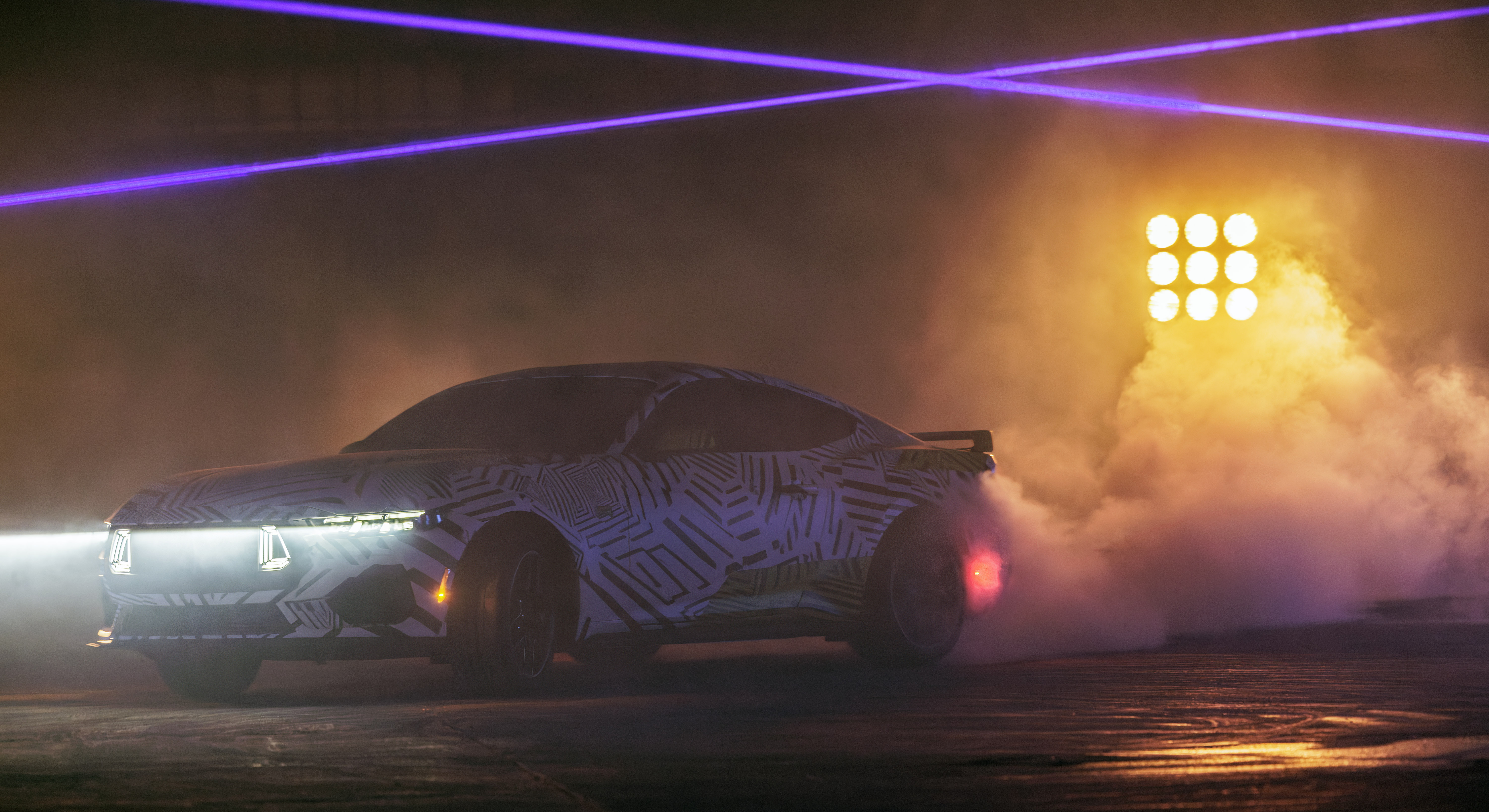Professional driver. Closed course. Drift brake is intended for track use only. It should never be used on public roads. See Owner’s Manual for information on use. Graphics/wrap shown on vehicle are for promotional purposes only. Not available for sale.